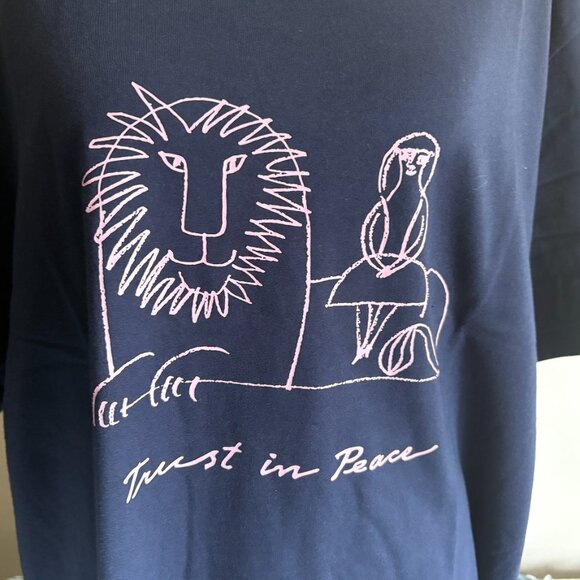 UNIQLO Lisa Larson UT "Peace for All" Graphic Tee, XXS, Navy - Picture 12 of 12